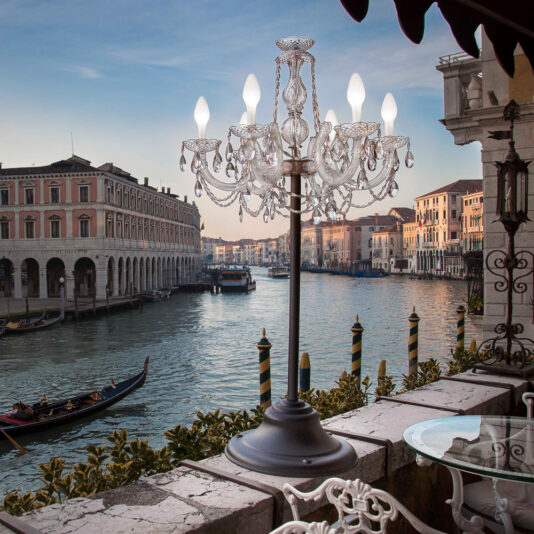 Outdoor Crystal Chandelier Table Lamp