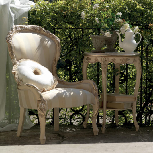 Designer Italian Rose And Ribbon Armchair