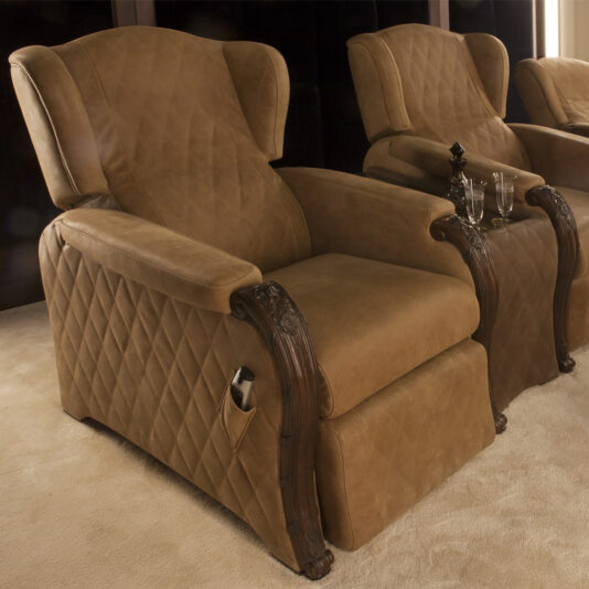 Home Cinema Walnut Italian Reclining Armchair