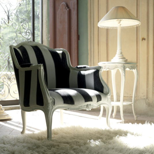 Venetian Style White Italian Armchair