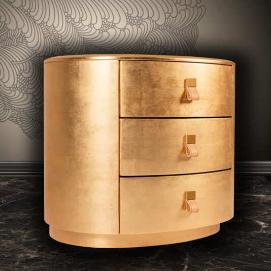 Luxury Oval Gold Bedside Chest