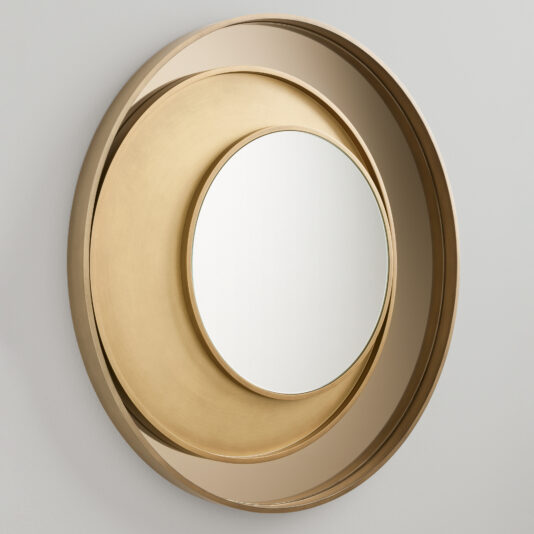 Modern Italian Designer Offset Circles Mirror