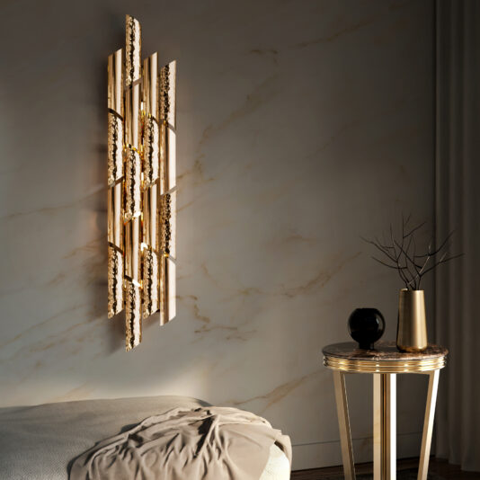 Luxurious 24 Carat Gold Plated Contemporary Wall Light