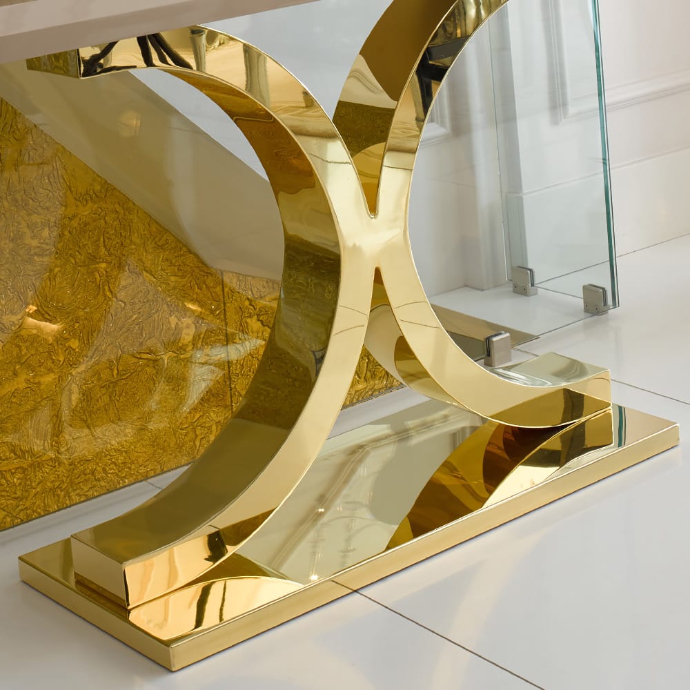 24 Carat gold and lacquer finish designer console table