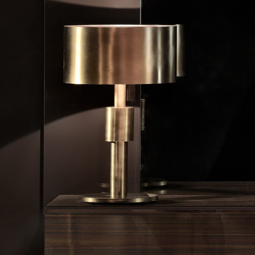 Contemporary Burnished Brass Table Lamp