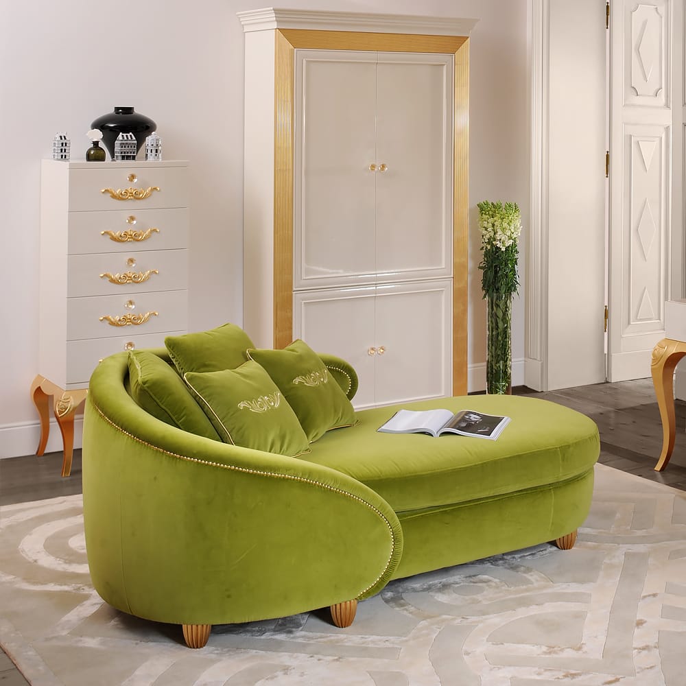 High-End-Modern-Lime-Green-Velvet-Chaise-Lounge-2