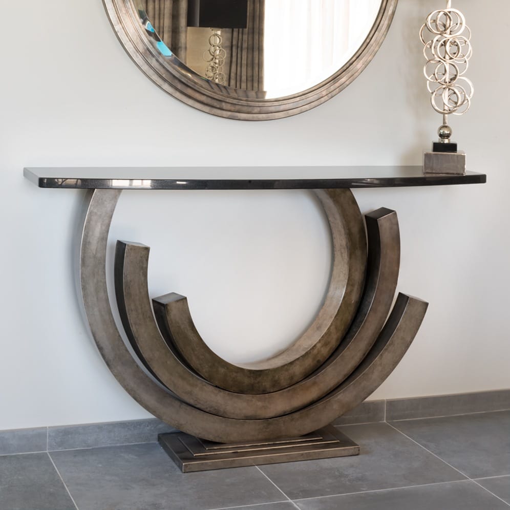 Exclusive Contemporary Vintage Silver Console Table