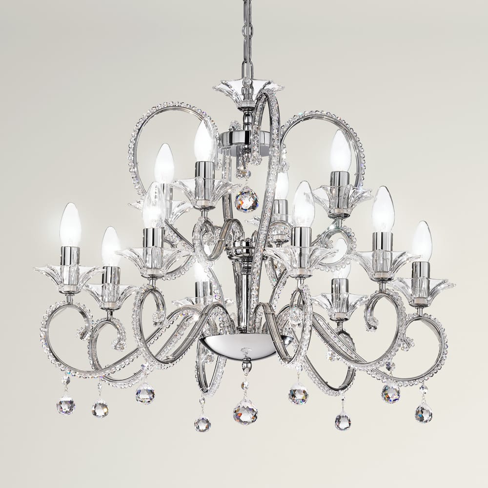 silver plated swarovski crystal chandelier