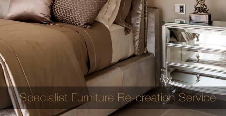 Furniture Sourcing Specialists, luxury bed with mirrored bedside cabinet