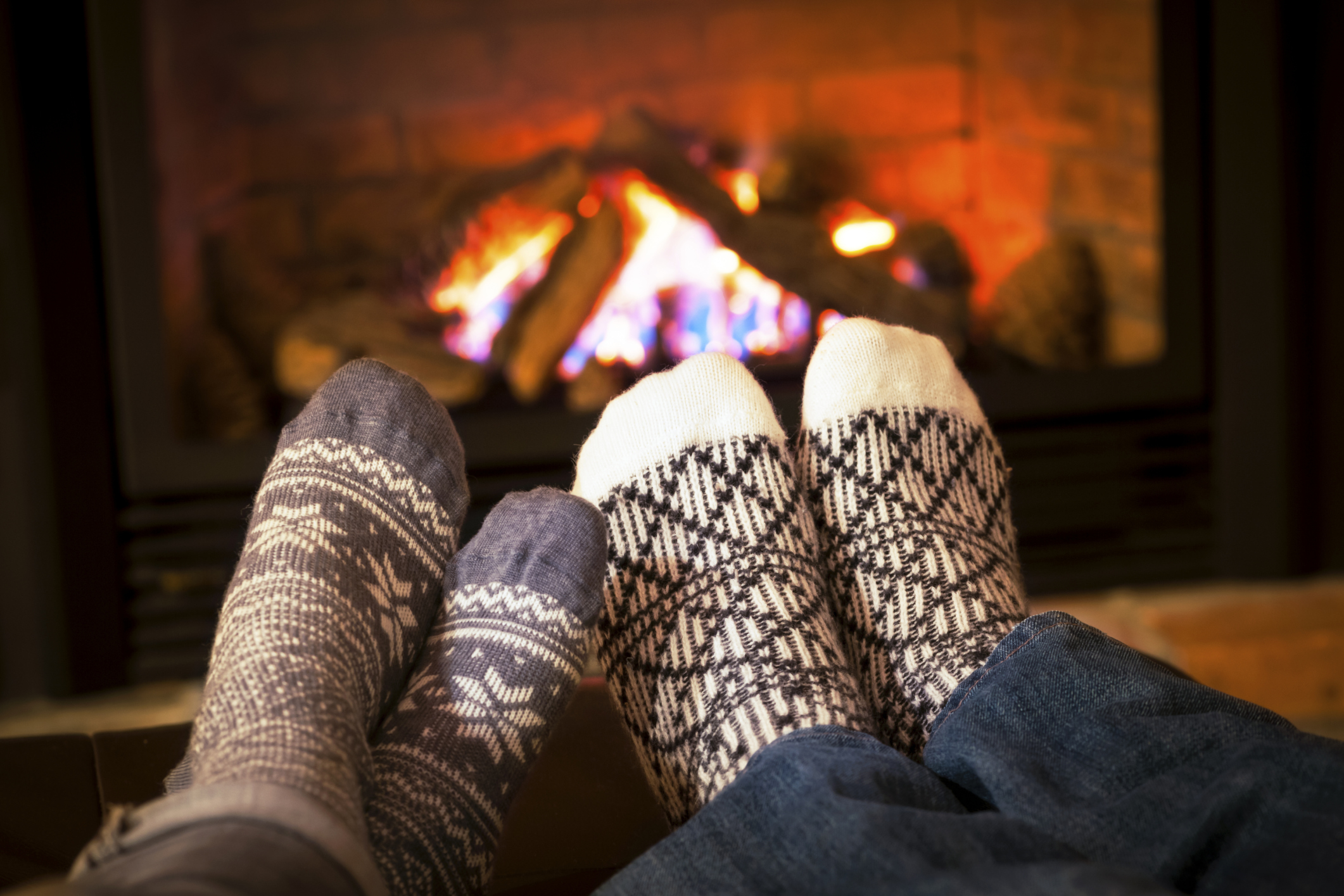 Home feet up by the fire