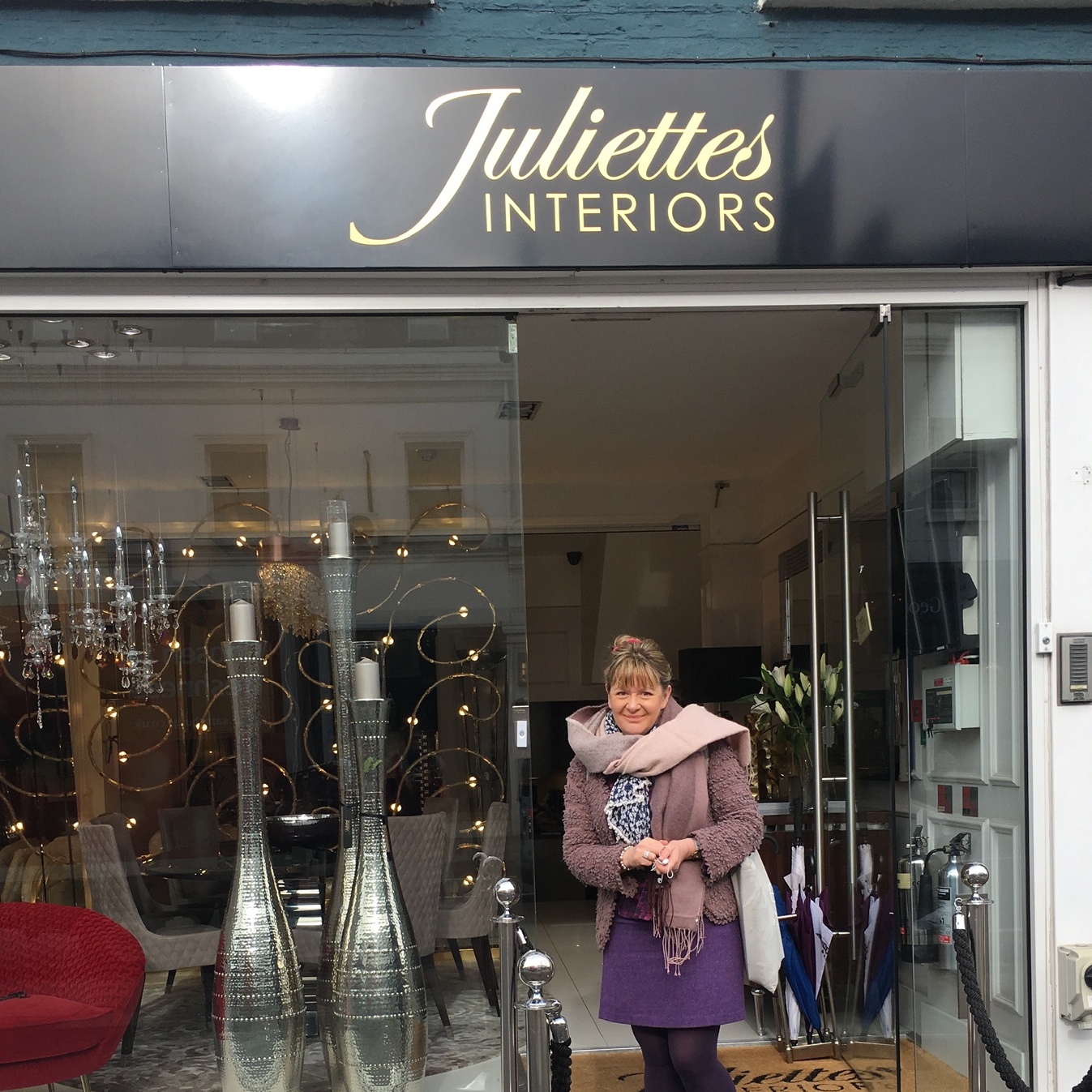 Interior Design Course, interiors journalist Alison Gibb outside showroom