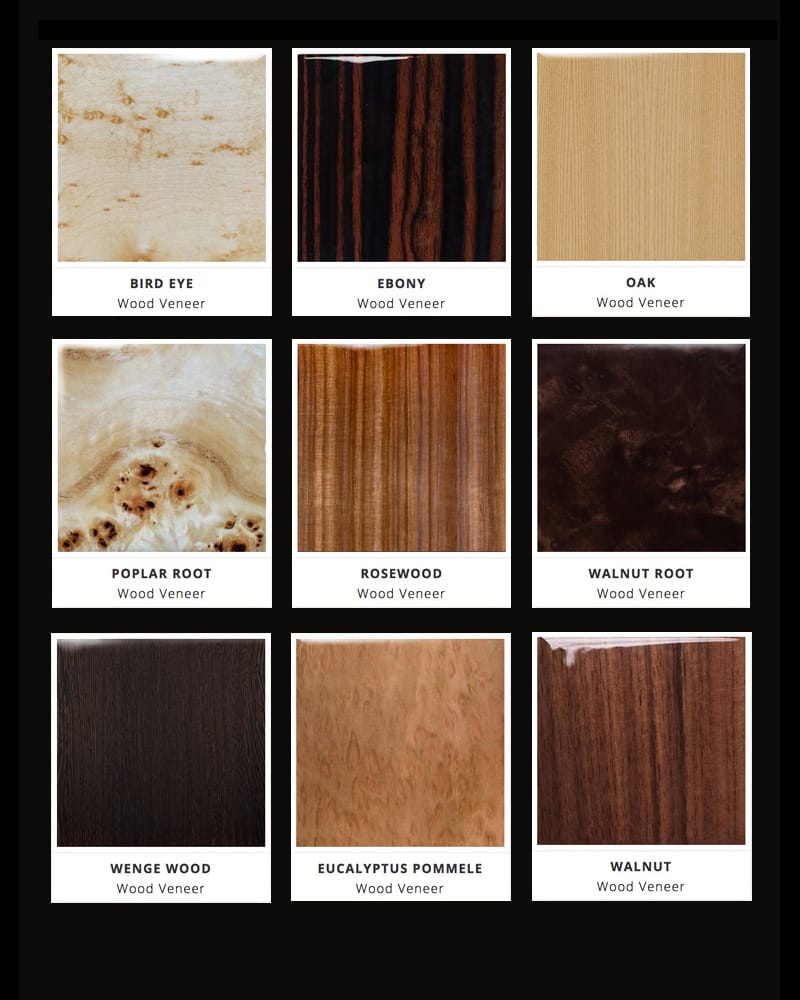 woods veneers finishes