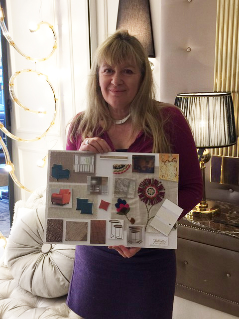 Interior Design Course, Alison Gibb with her living room mood board