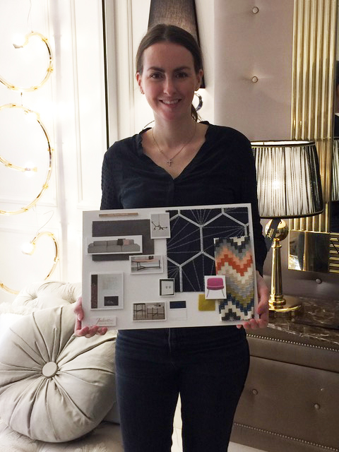 Interior Design Course, Jen with her TV room mood board