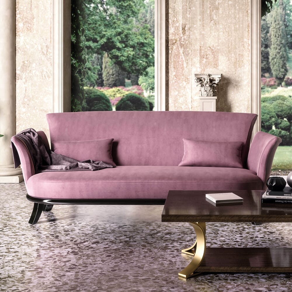 new arrivals, Italian dusky pink leather sofa