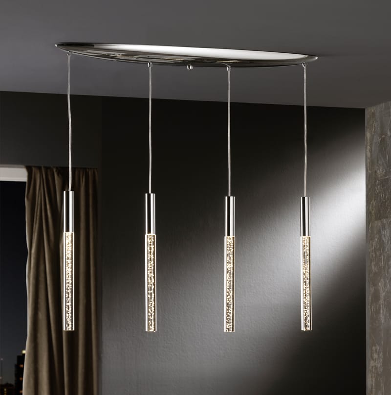 acrylic chrome bubble pendant chandelier