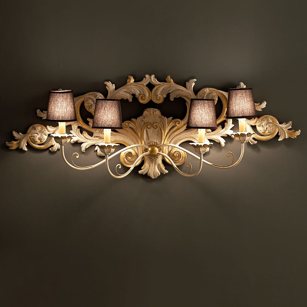 Florence Collection, ornate wall light with scrolls, 4 arms