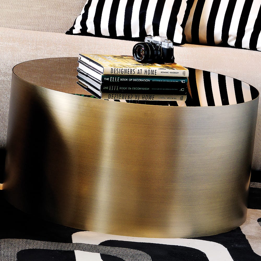 coffee table brushed bronze finish