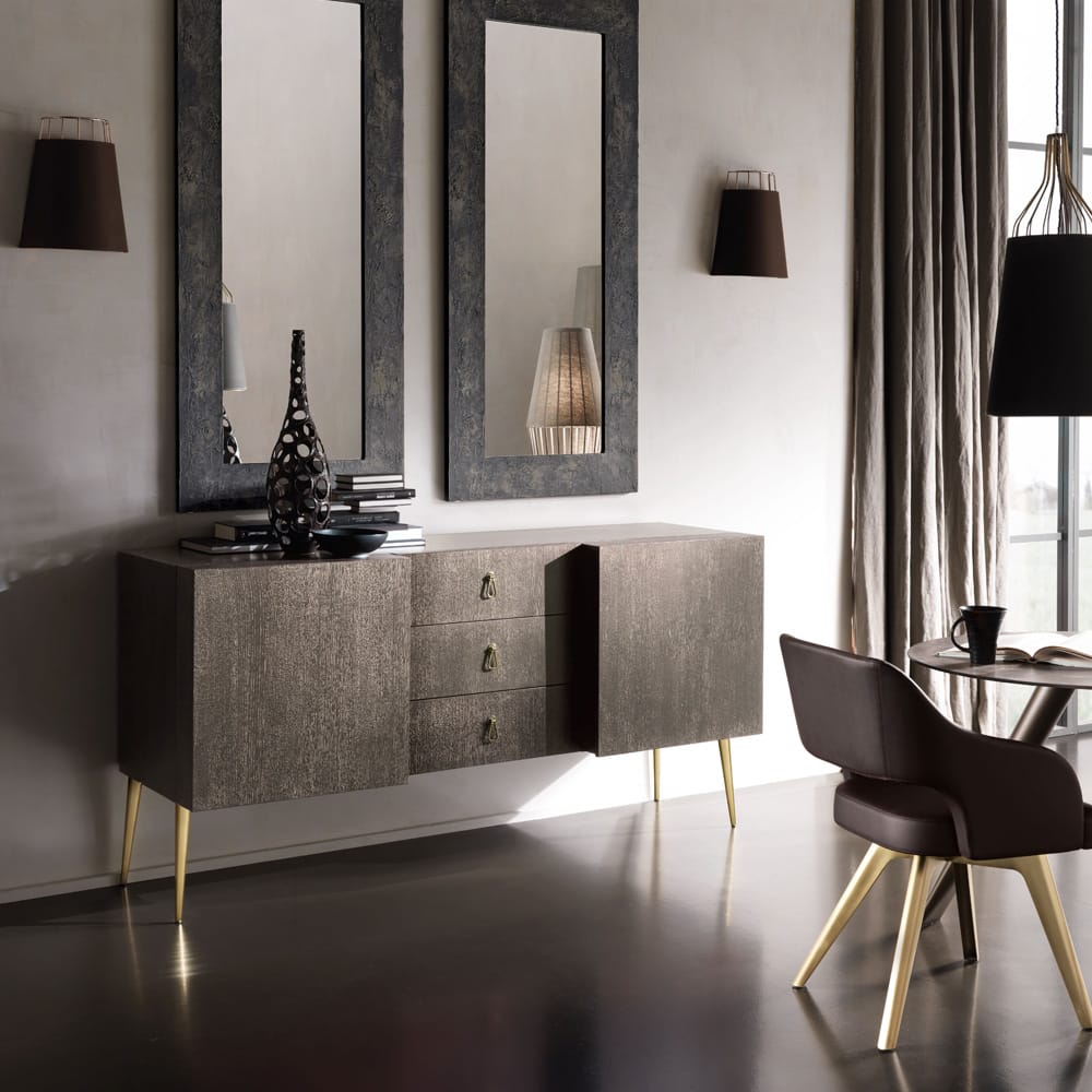 make a statement with furniture, luxury oak veneer sideboard, modern, gold legs