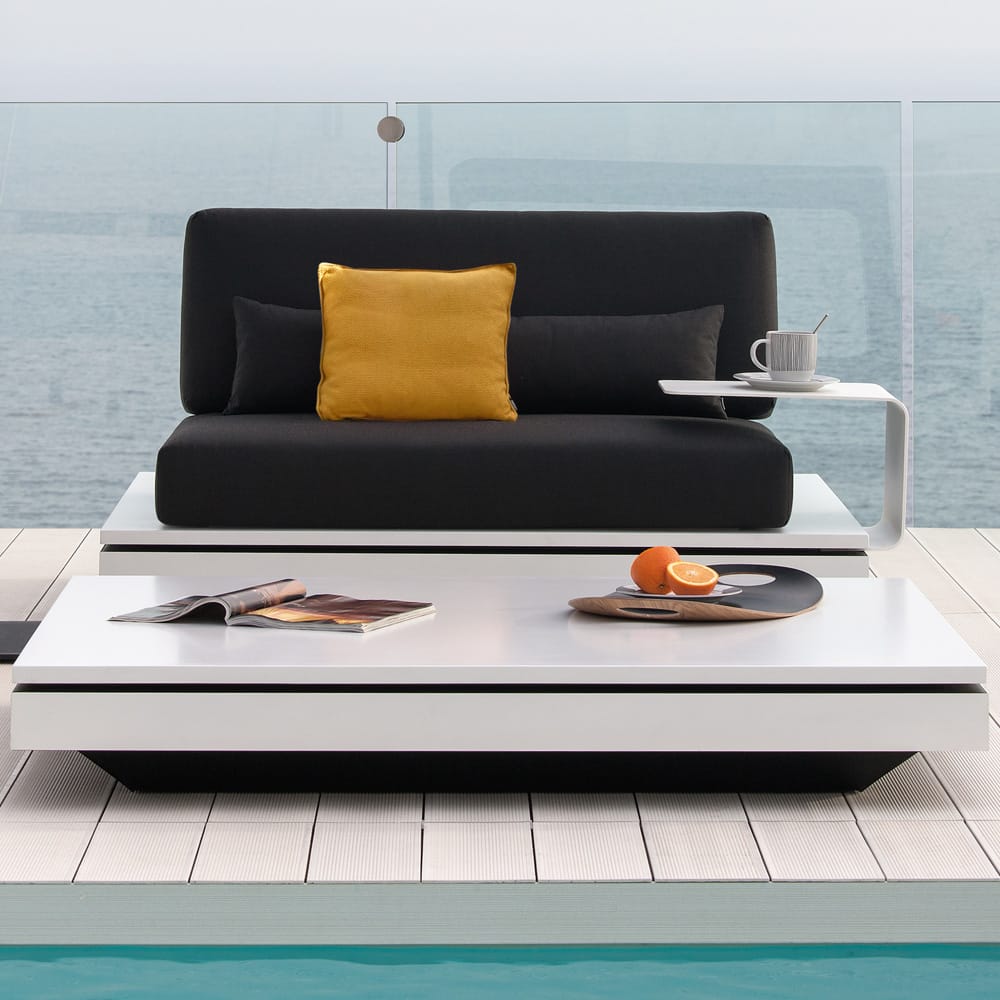 luxury garden furniture, contemporary modular seating, sofa, side table, coffee table