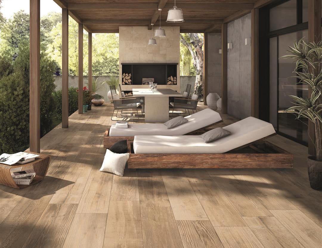 wood effect ceramic tiles garden trends 2018