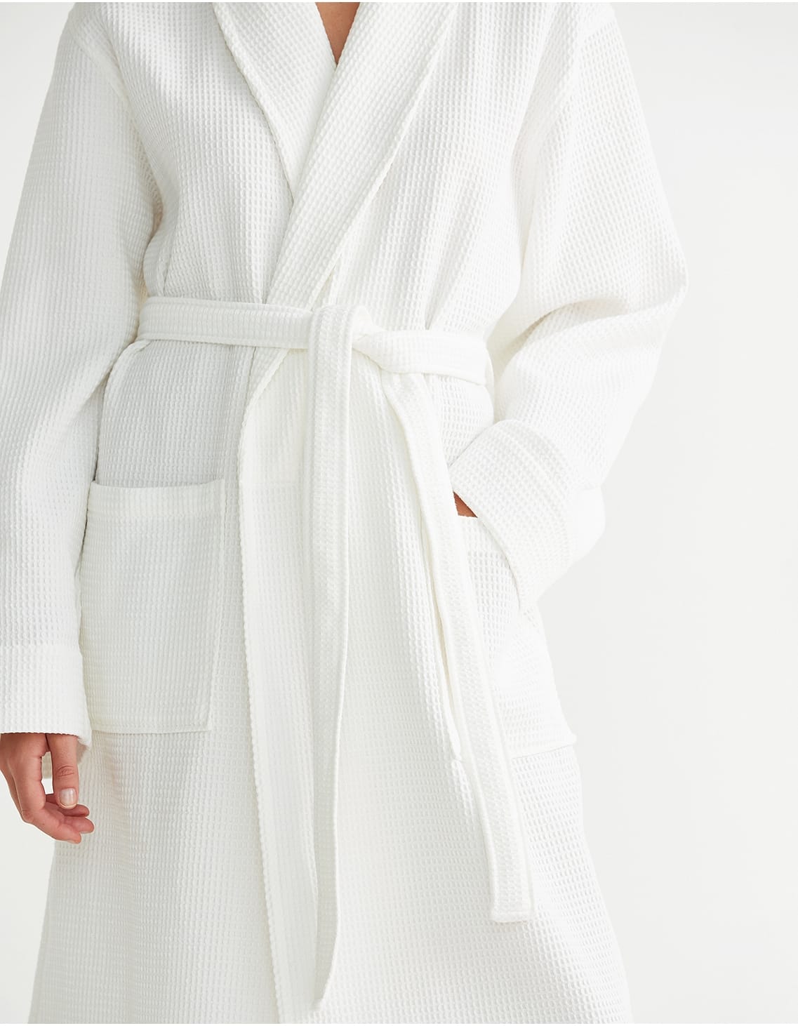 Impress the guests, unisex white waffle robe by White Company