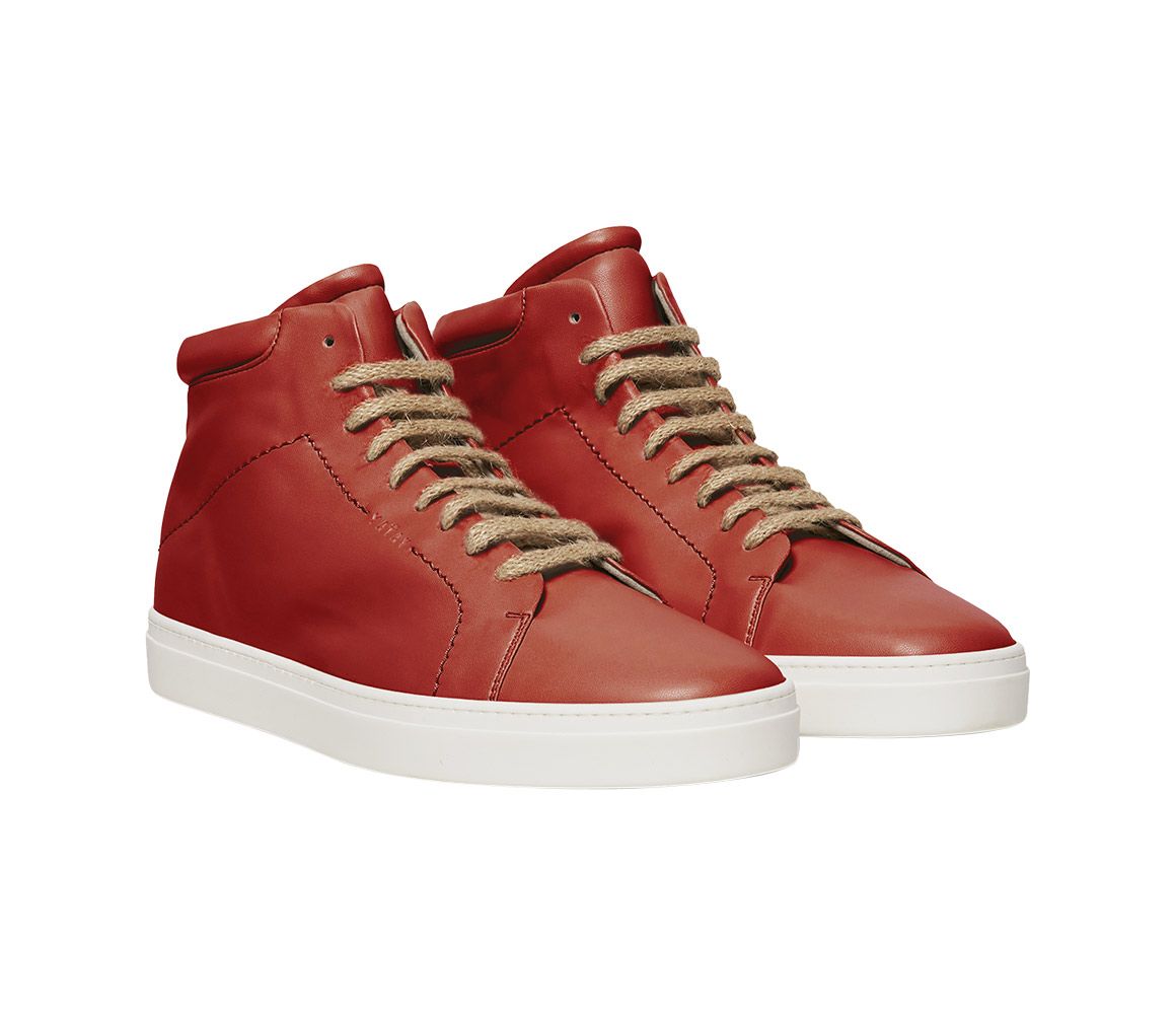 fathers day gift, Yatay vegan high top sneakers, red