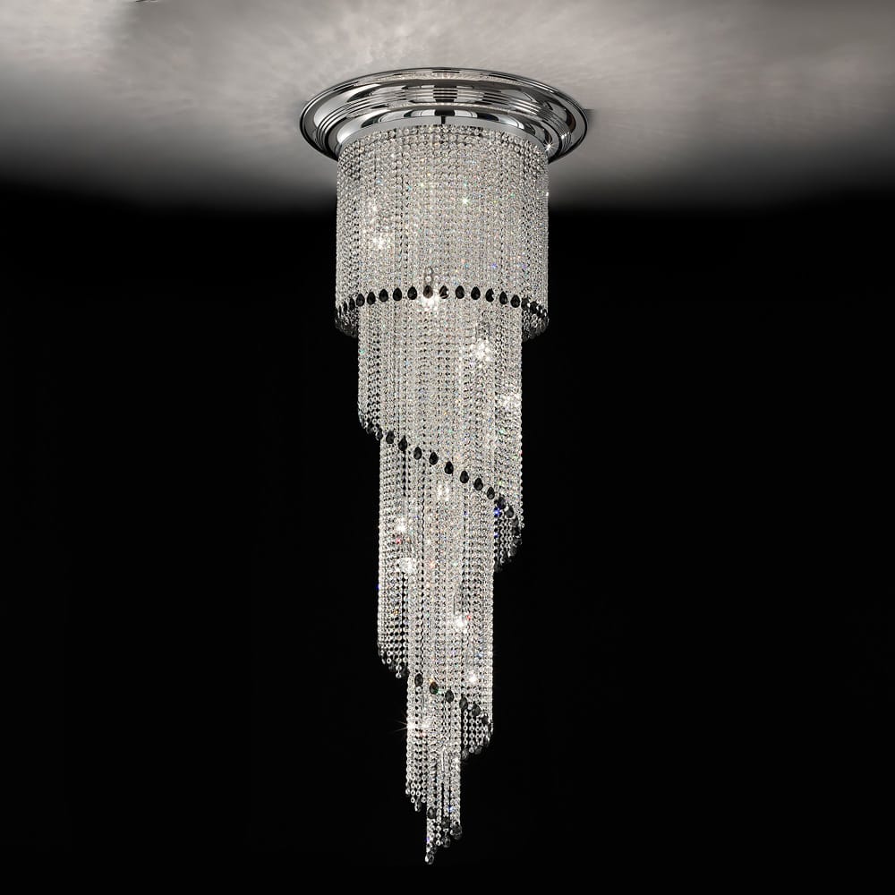 art deco style crystal staircase chandelier