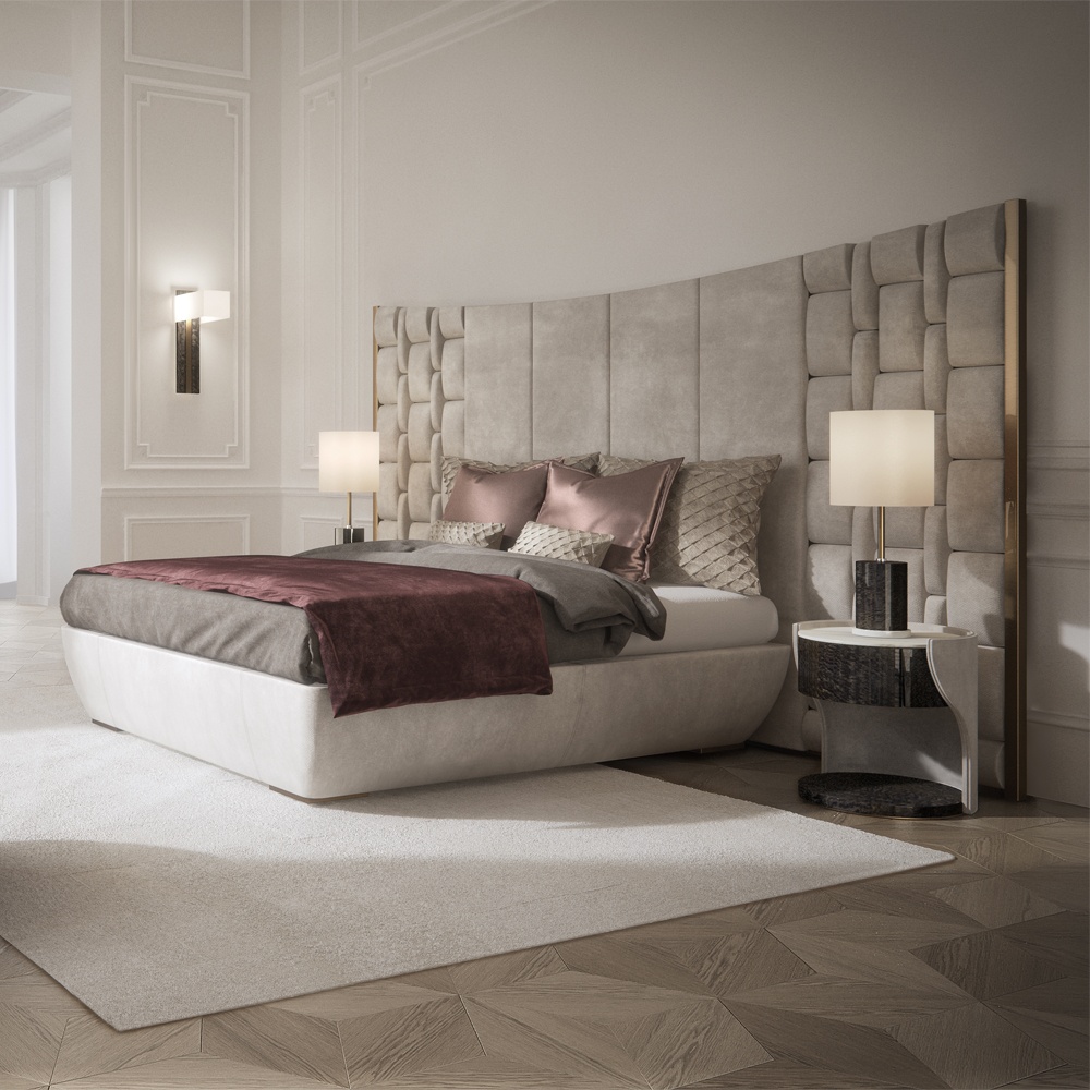 Contemporary Italian Bed with Large luxury leather headboard, is it time for a new bed?