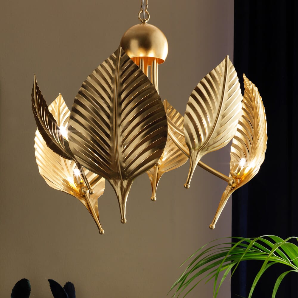 chandelier, modern palm leaves design