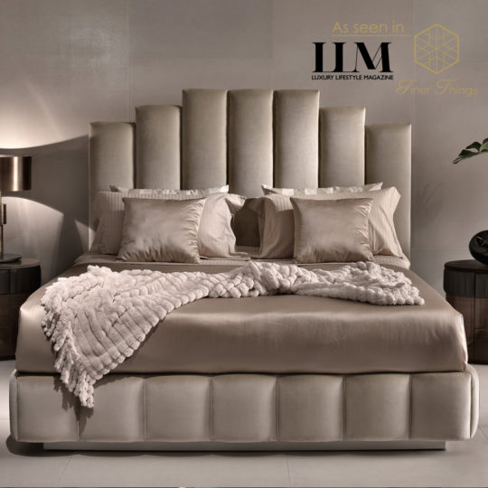 Luxury Italian Designer Velvet Upholstered Bed