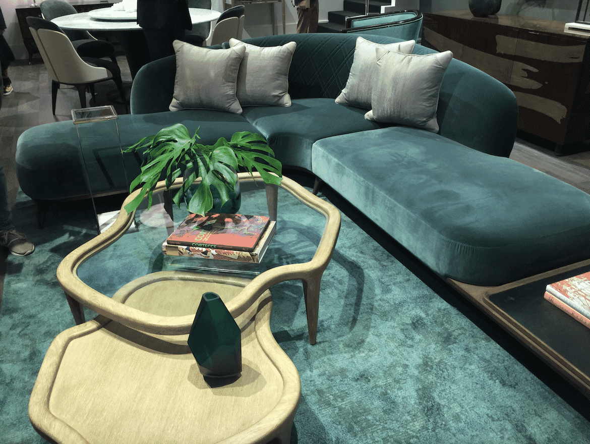 milan update organic shapes curved green sofa shaped tables