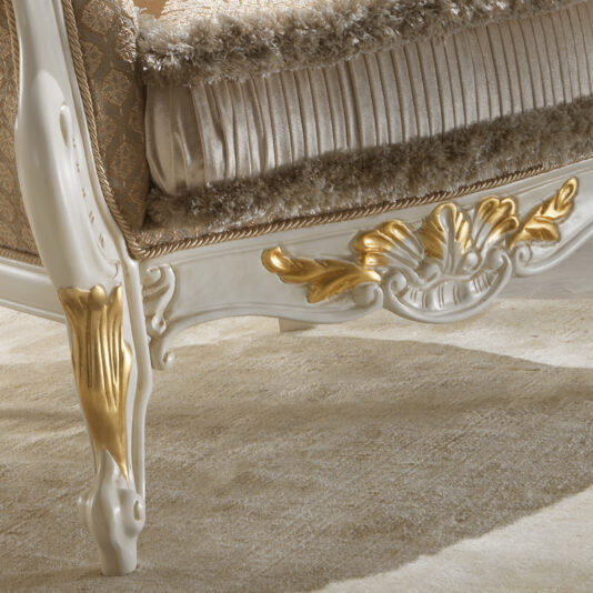 Italian Rococo Ivory and Gold Leaf Armchair Alluring Rococo Ivory and Gold Leaf Armchair