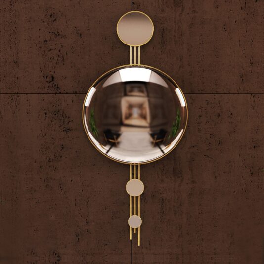 Art Deco Inspired Large Convex Designer Wall Mirror