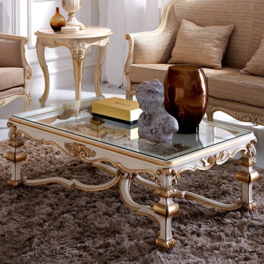 Baroque Reproduction Classic Italian Glass Coffee Table