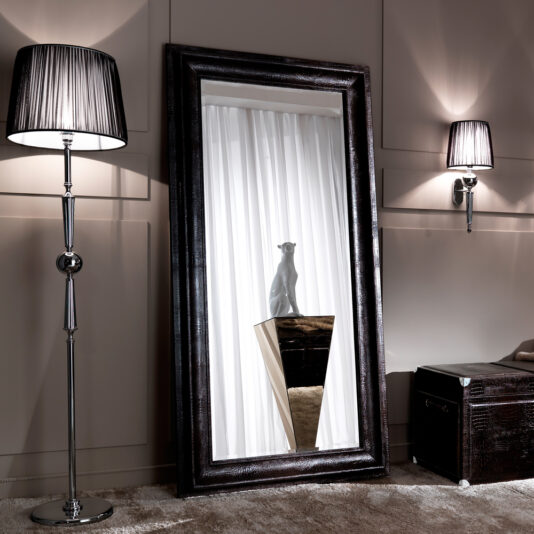 Luxury Italian Leather Floor Standing Mirror