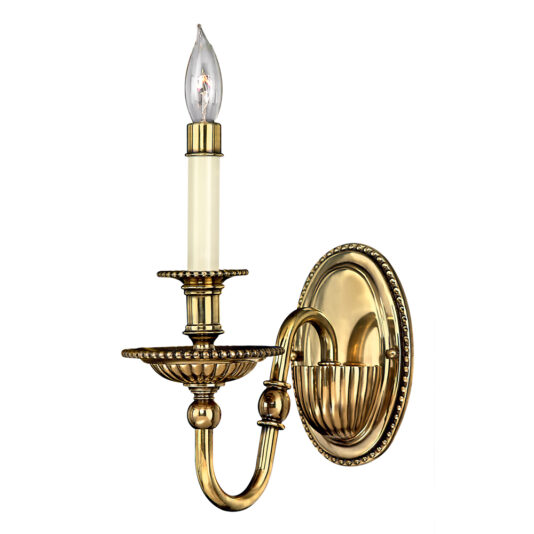 Classic Candle Style Solid Brass Wall Light