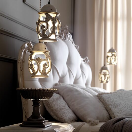 Carved High End Designer Italian Lantern Pendant Light