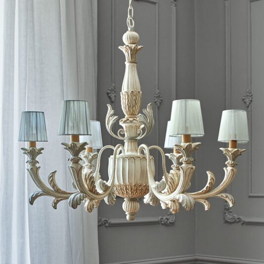 Classic Designer Ornate Italian 6 Arm Chandelier