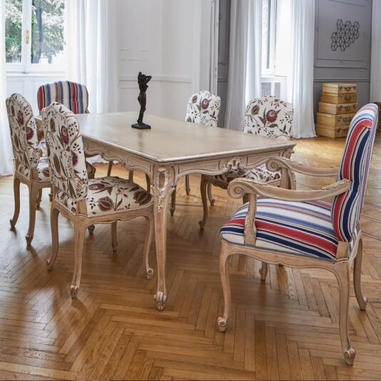 Classic Italian Designer Dining Table And Chairs Set