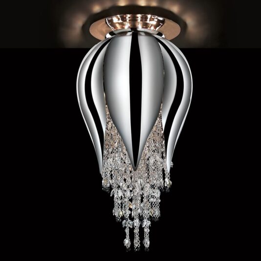 Contemporary Chrome Crystal Ceiling Light