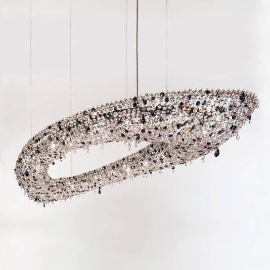 Contemporary Cut Crystal Chandelier