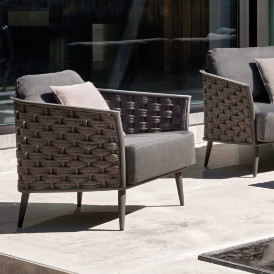 Contemporary Woven Rope Outdoor Garden Armchair