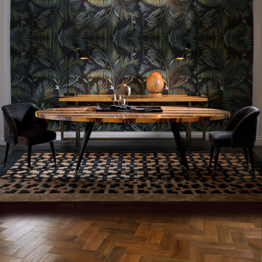 Contemporary Italian Designer Albin Wood Dining Table