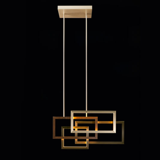 Contemporary Italian Designer Geometric Horizontal Chandelier