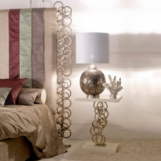 Contemporary Italian Designer Silver Side Table Contemporary Italian Designer Silver Side Table