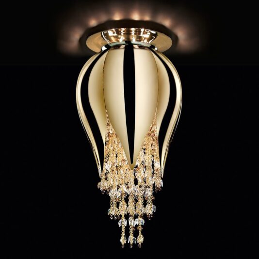 Contemporary Luxury Gold Plated Crystal Ceiling Light