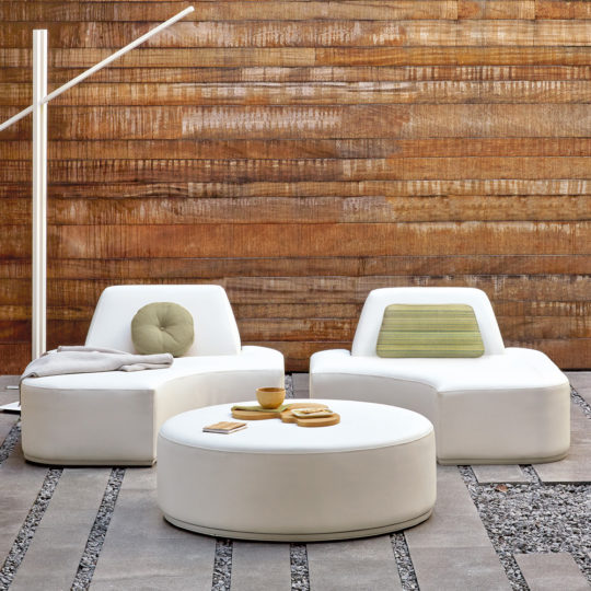 Contemporary Modular Designer Outdoor Garden Chair And Pouffe Set