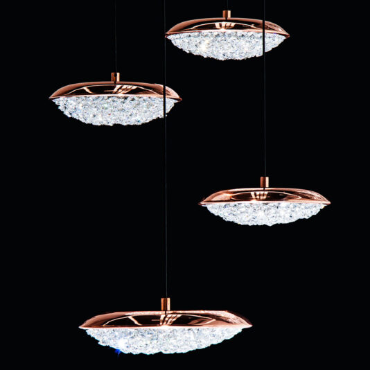 Copper Crystal Contemporary Designer Pendant Light