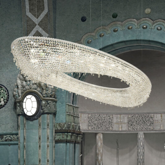 Large Modern Cut Crystal Chandelier